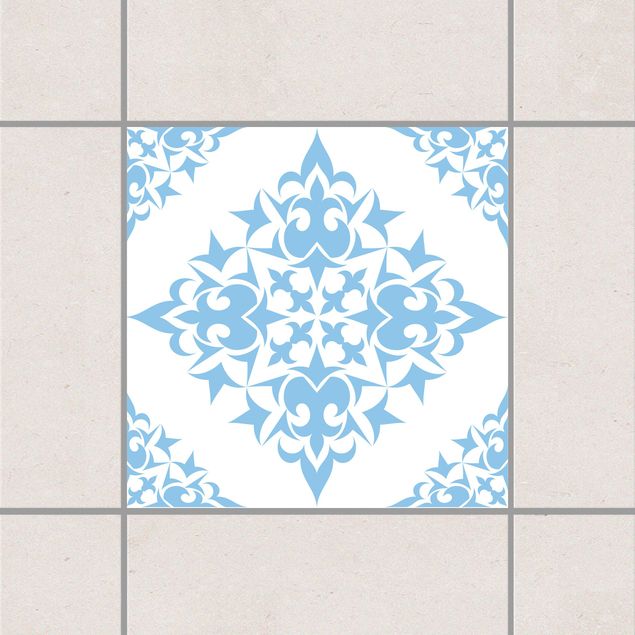 Adesivo per piastrelle - Tile Pattern White Light Blue 25cm x 20cm