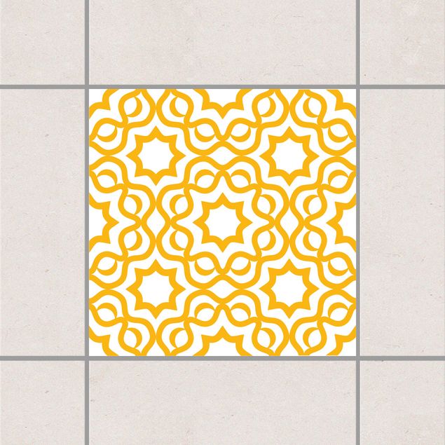 Adesivo per piastrelle - Islamic White Melon Yellow 15cm x 15cm