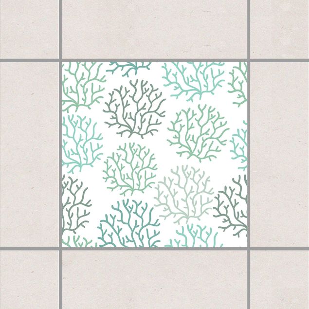 Adesivo per piastrelle - Coral Spring 15cm x 15cm