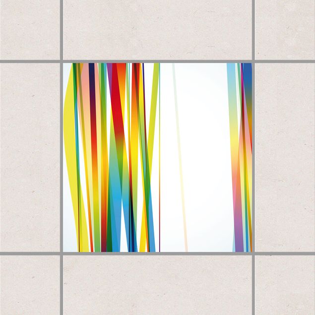 Adesivo per piastrelle - Rainbow Stripes 25cm x 20cm