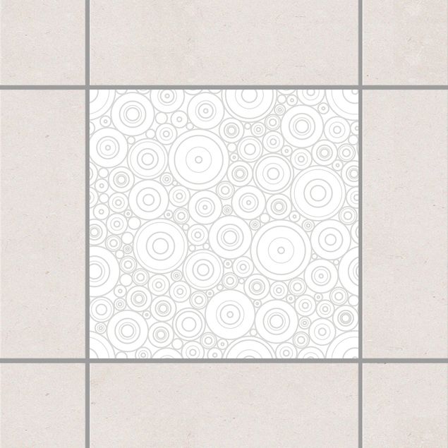 Adesivo per piastrelle - Secession White Light Grey 15cm x 15cm