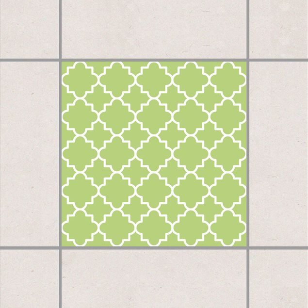 Adesivo per piastrelle - Traditional Quatrefoil Spring Green 20cm x 15cm