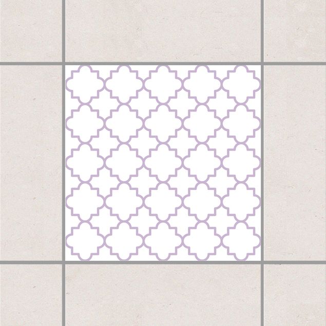 Adesivo per piastrelle - Traditional Quatrefoil White Lavender 25cm x 20cm