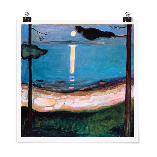 Poster - Edvard Munch - Luna Notte - Quadrato 1:1
