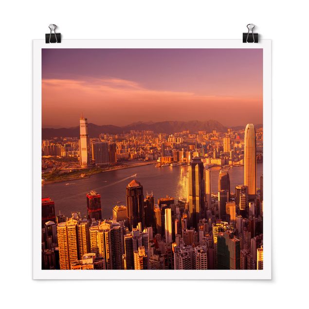 Poster - Hong Kong Sunset - Quadrato 1:1