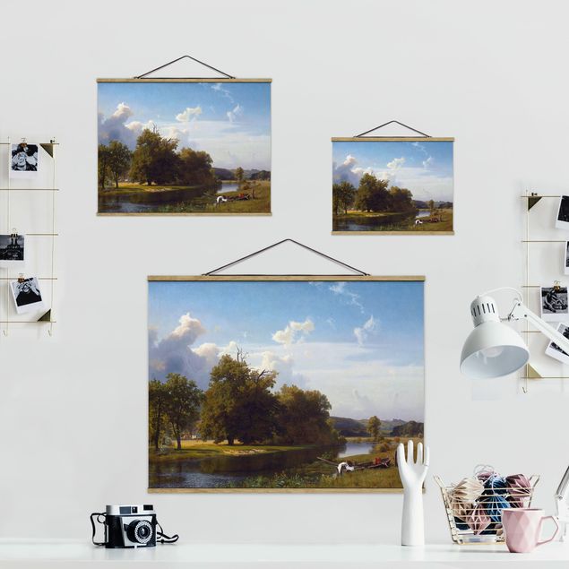 Foto su tessuto da parete con bastone - Albert Bierstadt - Riverside - Orizzontale 3:4