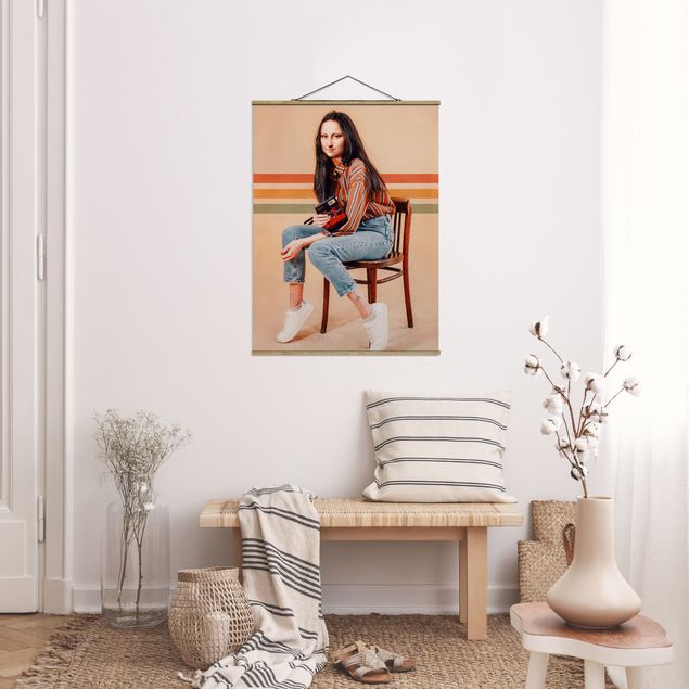 Foto su tessuto da parete con bastone - Retro Mona Lisa - Verticale 4:3