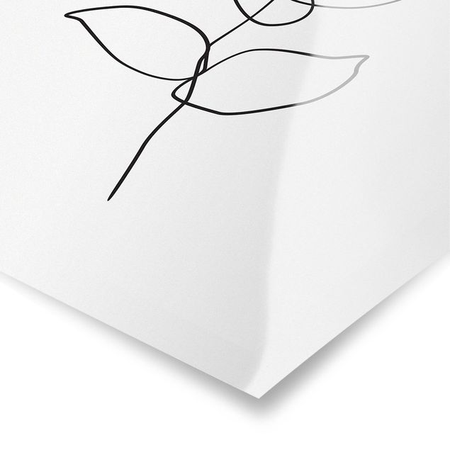 Poster - Line Art ramo bianco e nero - Verticale 4:3