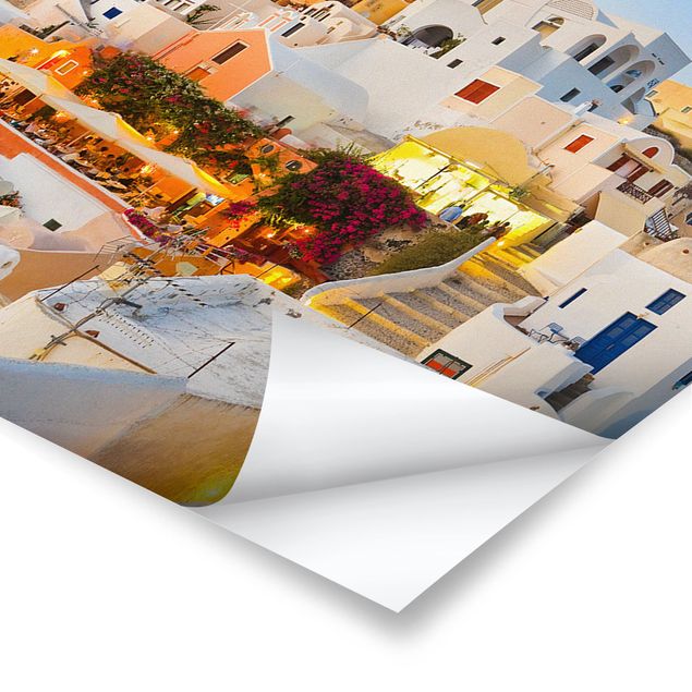 Poster - Santorini luminoso - Panorama formato orizzontale