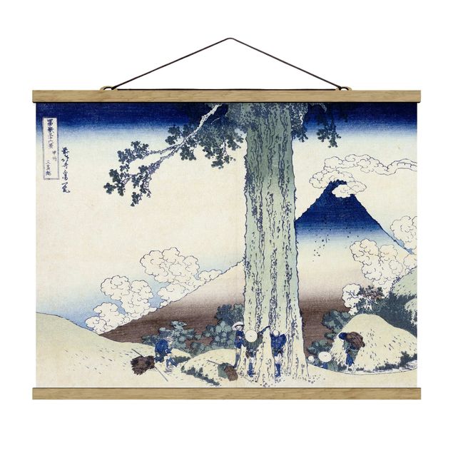 Foto su tessuto da parete con bastone - Katsushika Hokusai - Mishima Pass Kai Provincia - Orizzontale 3:4