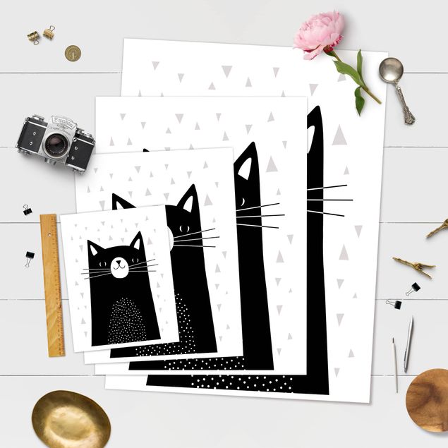 Poster - Zoo con Patterns - Cat - Verticale 4:3
