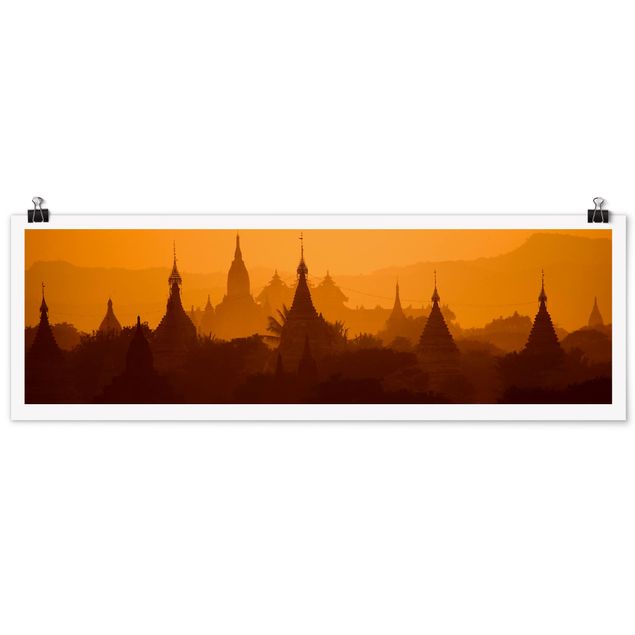 Poster - Temple City in Myanmar - Panorama formato orizzontale