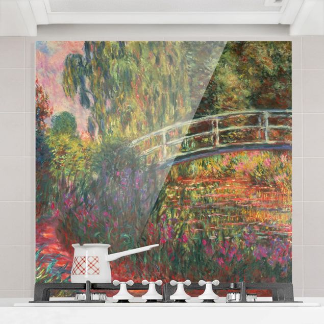 paraschizzi cucina vetro magnetico Claude Monet - Ponte giapponese nel giardino di Giverny