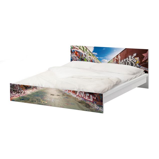 Carta adesiva per mobili IKEA - Malm Letto basso 140x200cm Skate Graffiti