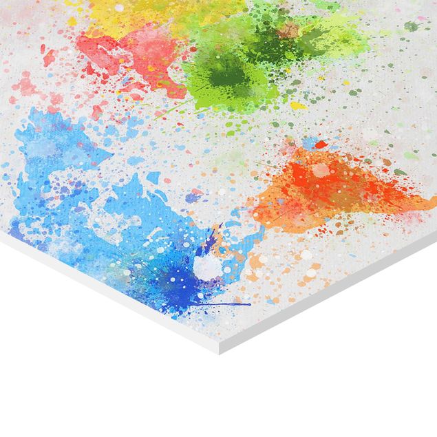 Esagono in forex - Colorful schizzi Mappa del mondo