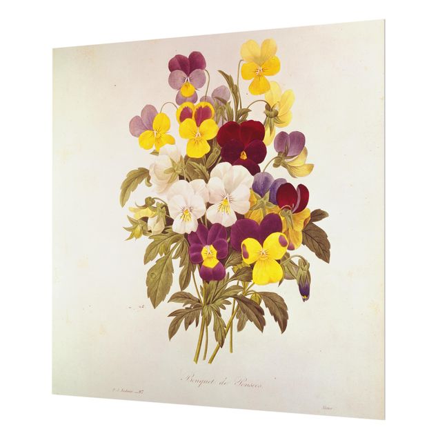 Paraschizzi in vetro - Pierre Joseph Redoute - A Bunch Of Pansies