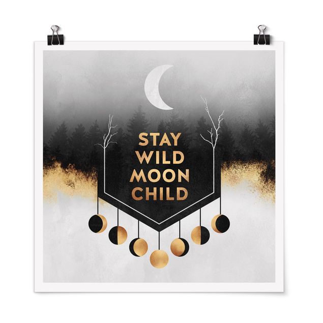 Poster - Rimanere selvaggio Moon Child - Quadrato 1:1