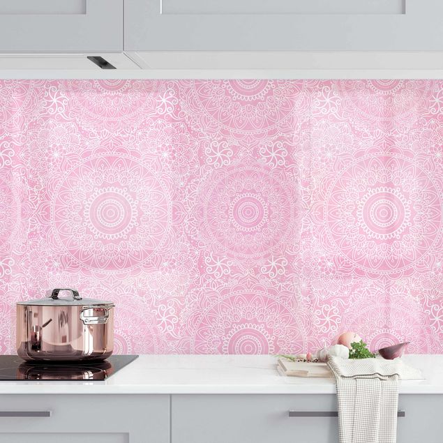 Rivestimenti cucina pannello Mandala modello rosa