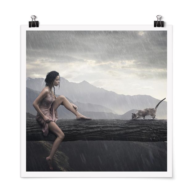 Poster - Jane In The Rain - Quadrato 1:1