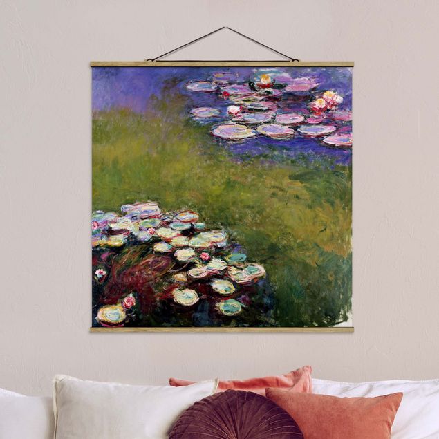 Quadro su tessuto con stecche per poster - Claude Monet - Ninfee - Quadrato 1:1