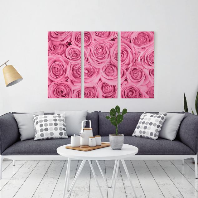 Quadri moderni per soggiorno Rose rosa