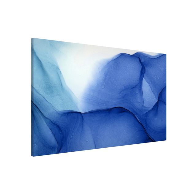 quadro astratto moderno Mélange di inchiostro blu