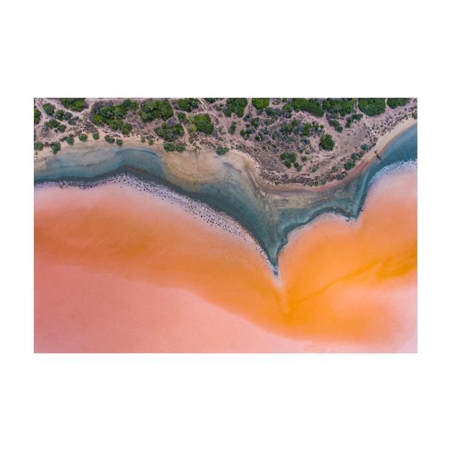 Tappeti effetto naturale Riva del lago arancione in Sardegna