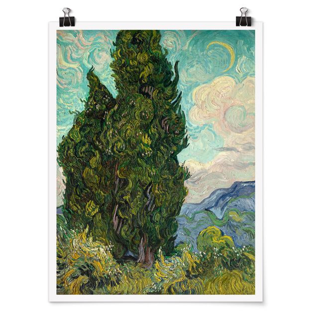 Poster - Vincent Van Gogh - cipressi - Verticale 4:3