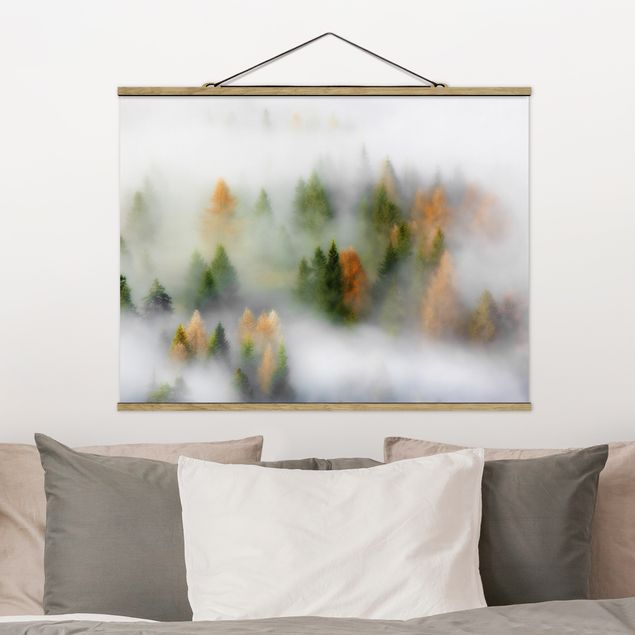Foto su tessuto da parete con bastone - Cloud Forest In Autunno - Orizzontale 3:4