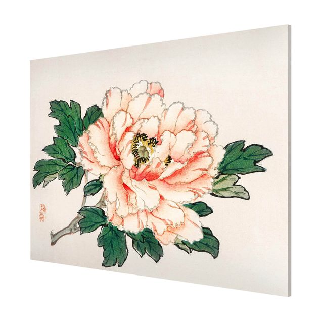 Lavagna magnetica - Asian Vintage Disegno rosa crisantemo - Formato orizzontale 3:4