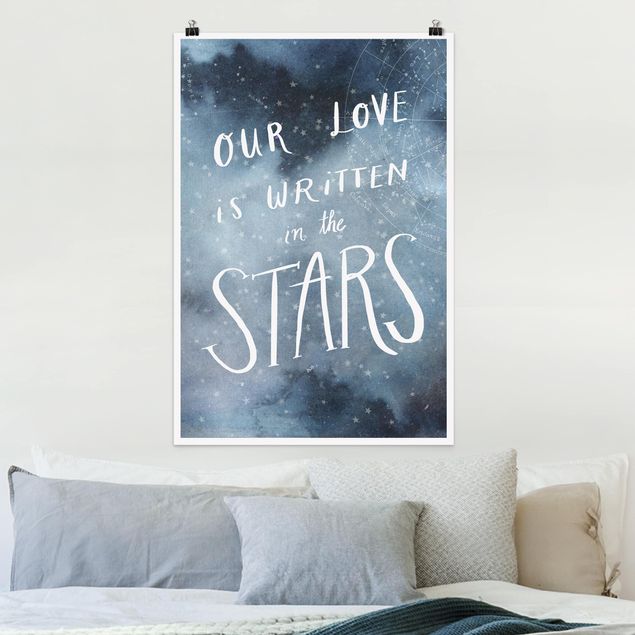 Poster acquerello Amore celeste - Stella