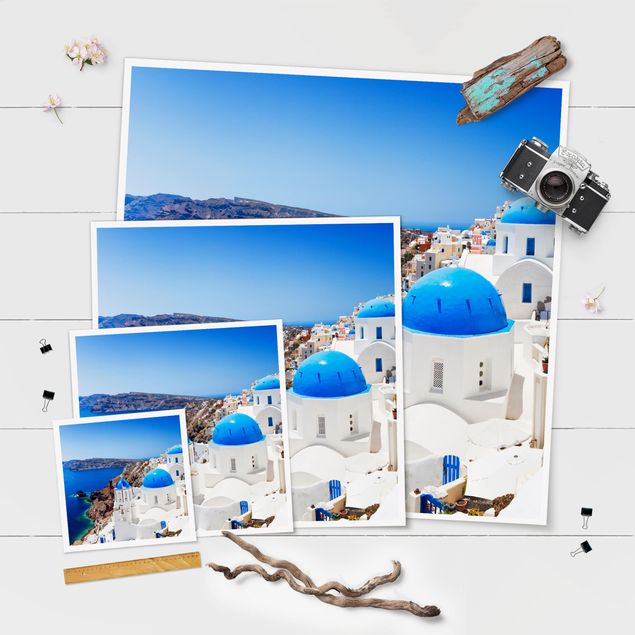 Poster - View Over Santorini - Quadrato 1:1