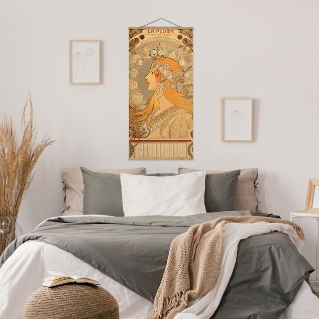 Quadro su tessuto con stecche per poster - Alfons Mucha - Segni dello zodiaco - Verticale 2:1
