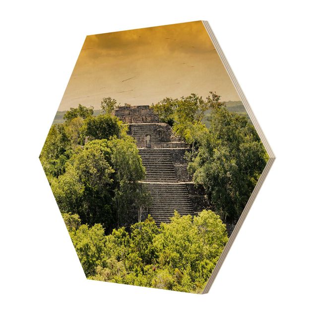 Esagono in legno - Piramide di Calakmul