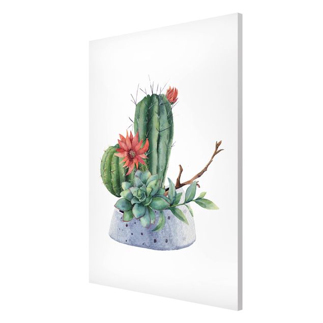Lavagna magnetica - Illustrazione di cactus in acquerello