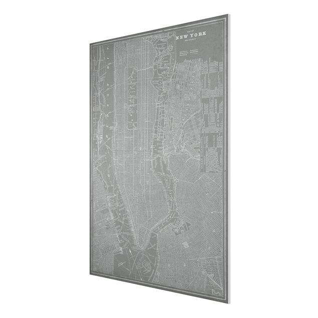 Stampa su Forex - Vintage mappa di New York Manhattan - Verticale 4:3