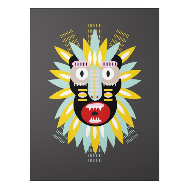 Stampa su alluminio spazzolato - Collage Mask Ethnic - King Kong - Verticale 4:3
