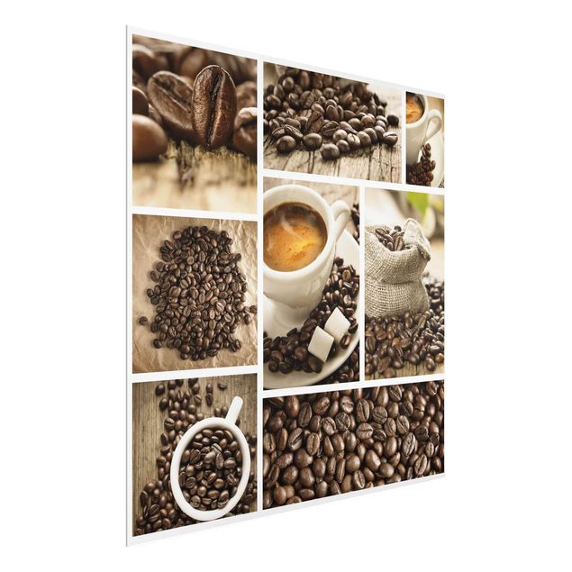 Quadro in vetro - coffee collage - Quadrato 1:1