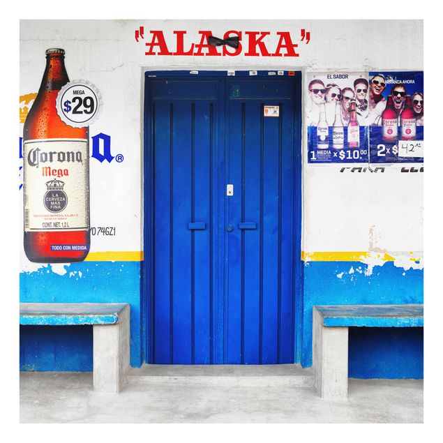 Lavagna magnetica in vetro Bar Blu Alaska