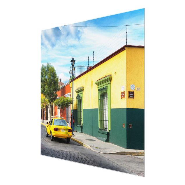 Quadro in vetro - Colorful Mexican street - Quadrato 1:1