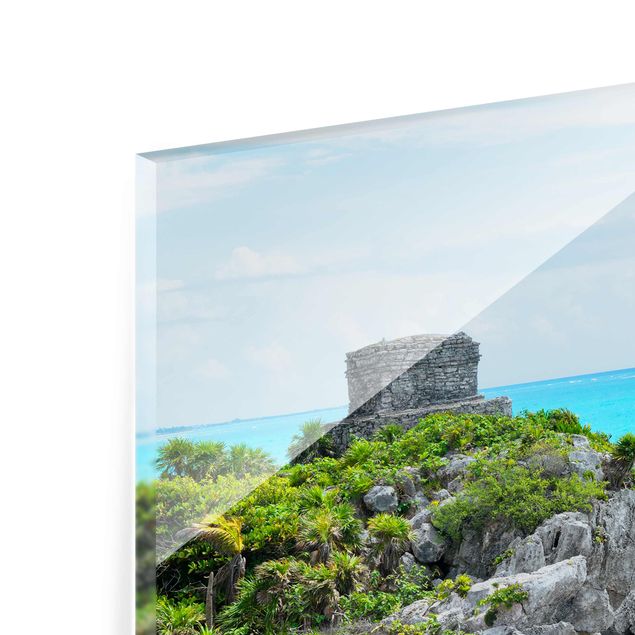 Quadro in vetro - Caribbean Coast Tulum ruins - Quadrato 1:1