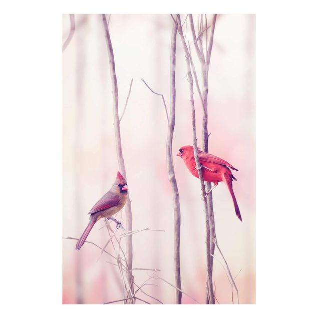 Quadro in vetro - Birds on branches - Verticale 2:3