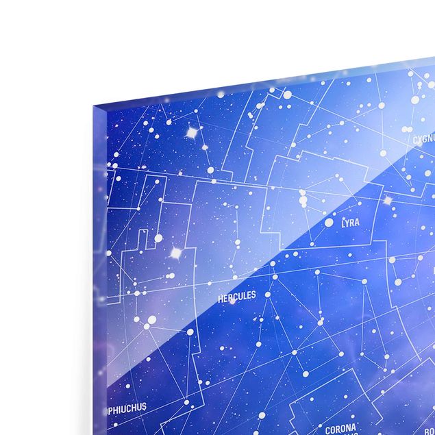 Quadro in vetro - Constellation sky map - Panoramico