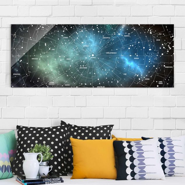 Lavagna magnetica vetro Mappa delle costellazioni stellari Nebulosa galattica