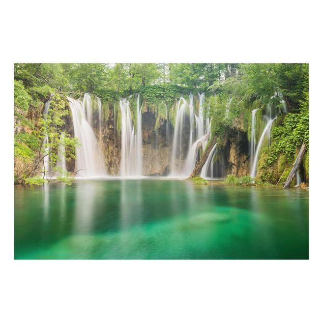 Quadro in vetro - Waterfall Plitvice Lakes - Orizzontale 3:2