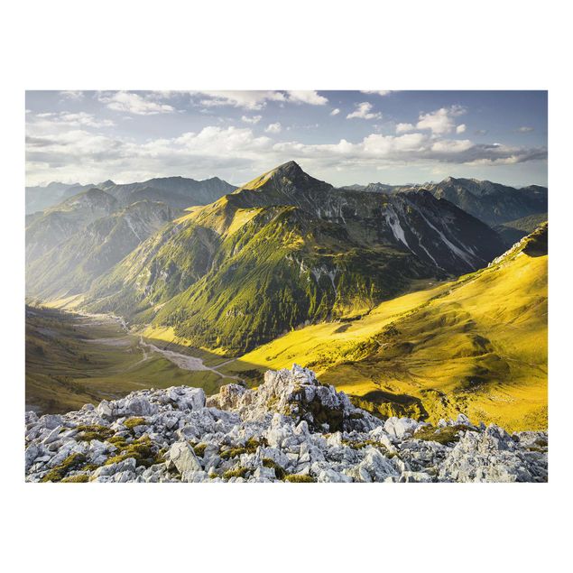 Quadro in vetro - Mountains and valley of the Lechtal Alps in Tirol - Orizzontale 4:3