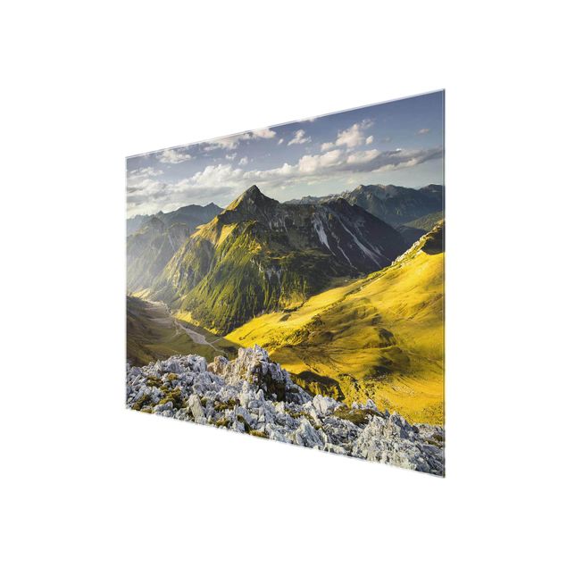 Quadro in vetro - Mountains and valley of the Lechtal Alps in Tirol - Orizzontale 4:3