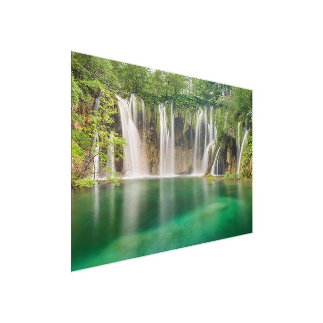 Quadro in vetro - Waterfall Plitvice Lakes - Orizzontale 4:3