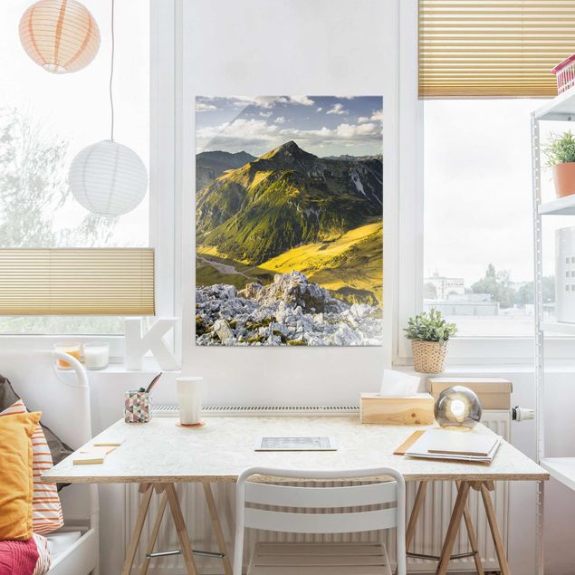 Quadro in vetro - Mountains and valley of the Lechtal Alps in Tirol - Verticale 3:4