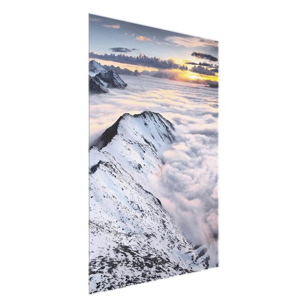 Quadro in vetro - View of clouds and mountains - Verticale 3:4